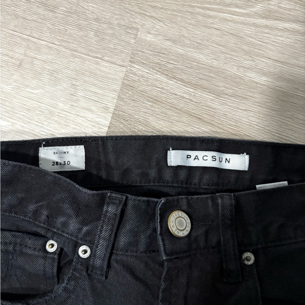 Men’s Pacsun Black Distressed Skinny Jeans - Picture 3 of 7